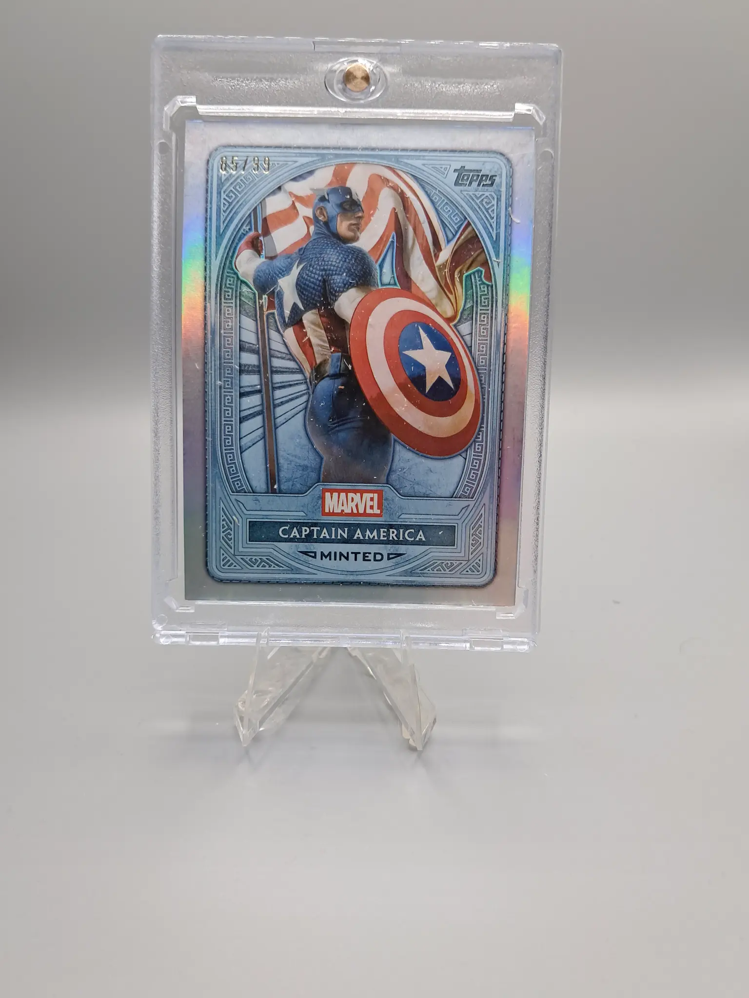 2025 Topps Marvel Mint Captain America Platinum Base Card #104 - Steve Rogers Chris Evans First Avenger